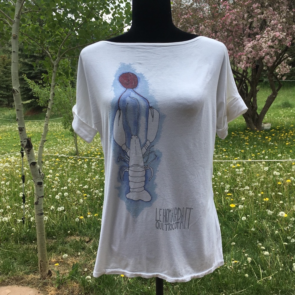 Anthropologie Knitting Lobster T Shirt